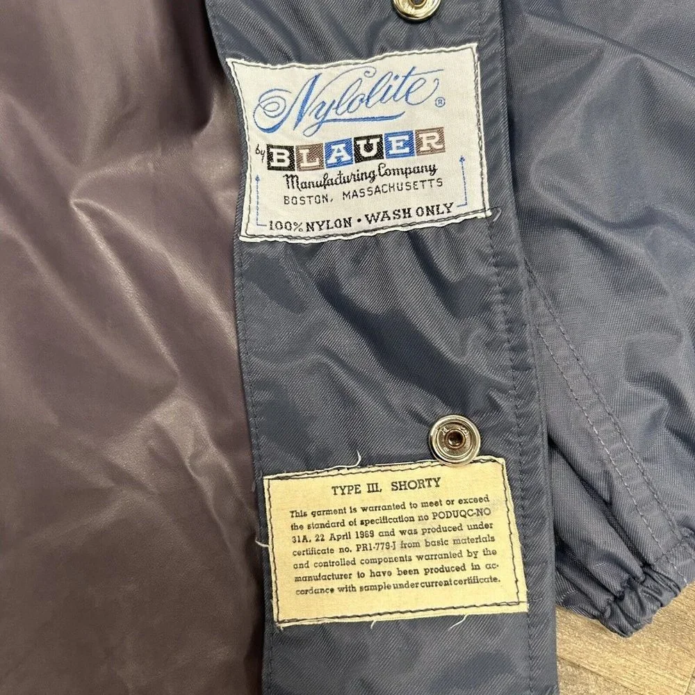 Vintage Blauer‎ Nylolite Rain Jacket/Coat Men Size Medium Blue SLOW